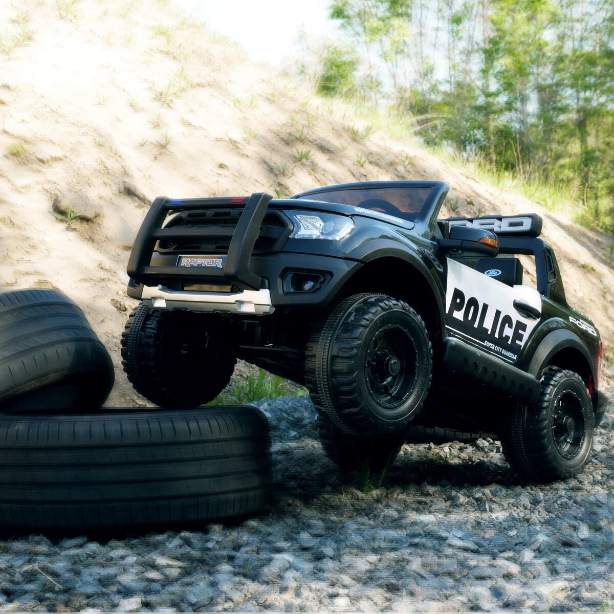 Sähköauto Poliisiauto Ford Ranger Raptor 12V